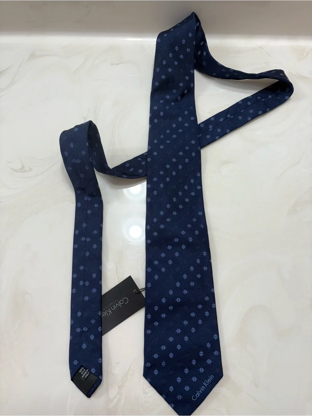 New with tag Calvin Klein Navy Blue Silk Tie
